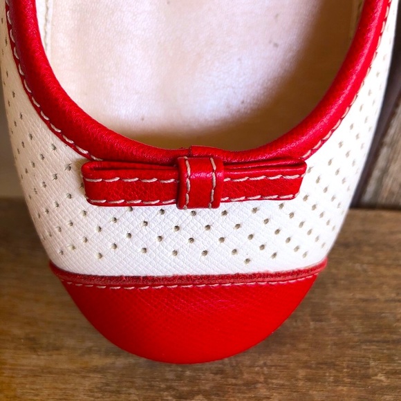 PRADA Cute Leather Flats Red Capped Toe Bow ITALY - Picture 4 of 12
